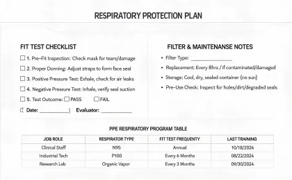 Respiratory protection planning card