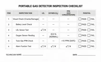 Gas detection checklist
