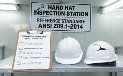 Hard hat and safety helmet inspection